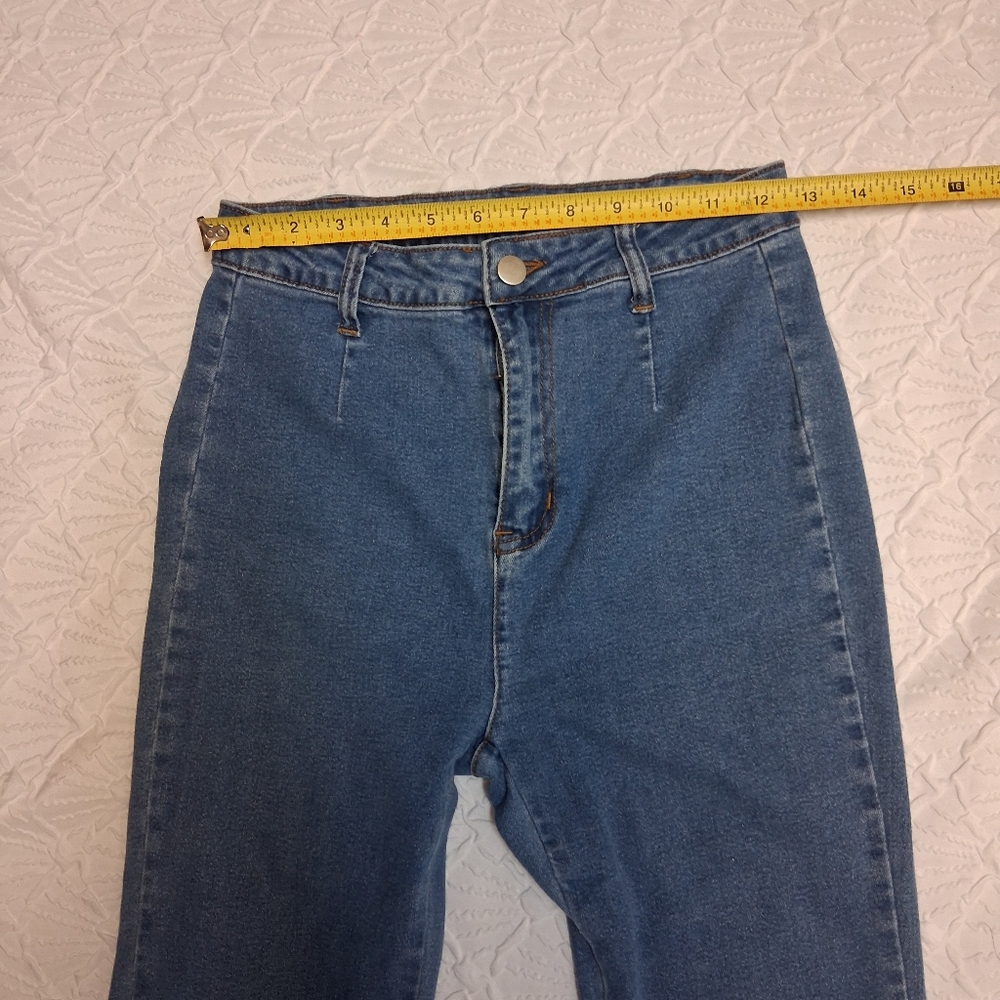 Lalavon Classic Blue Flare Jeans for Women Size S - Picture 14 of 17